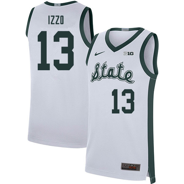 2020 Men #13 Steven Izzo Michigan State Spartans College Basketball Jerseys Sale-Retro